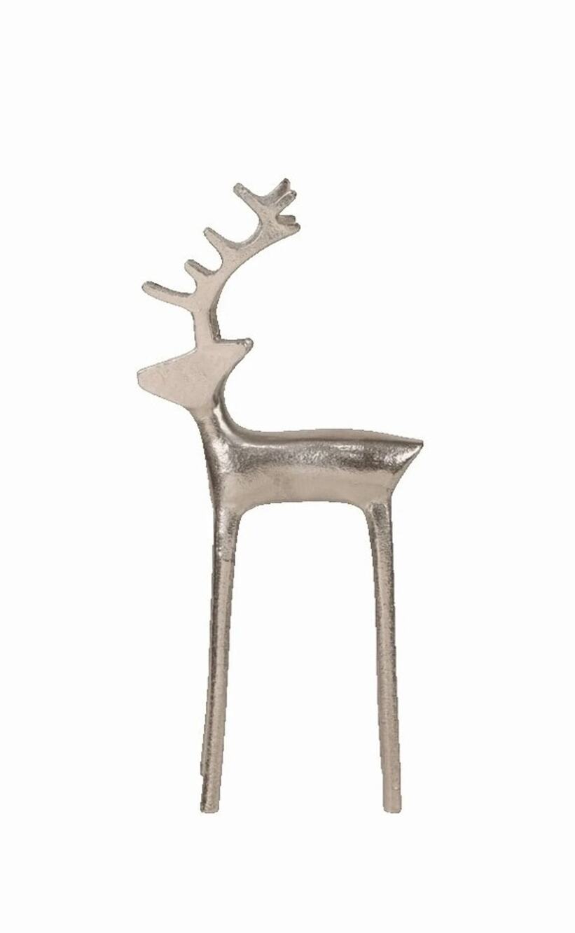 NEW! Silver Pewter Metal Reindeer 16" Tabletop Decoration Holiday Time Decor